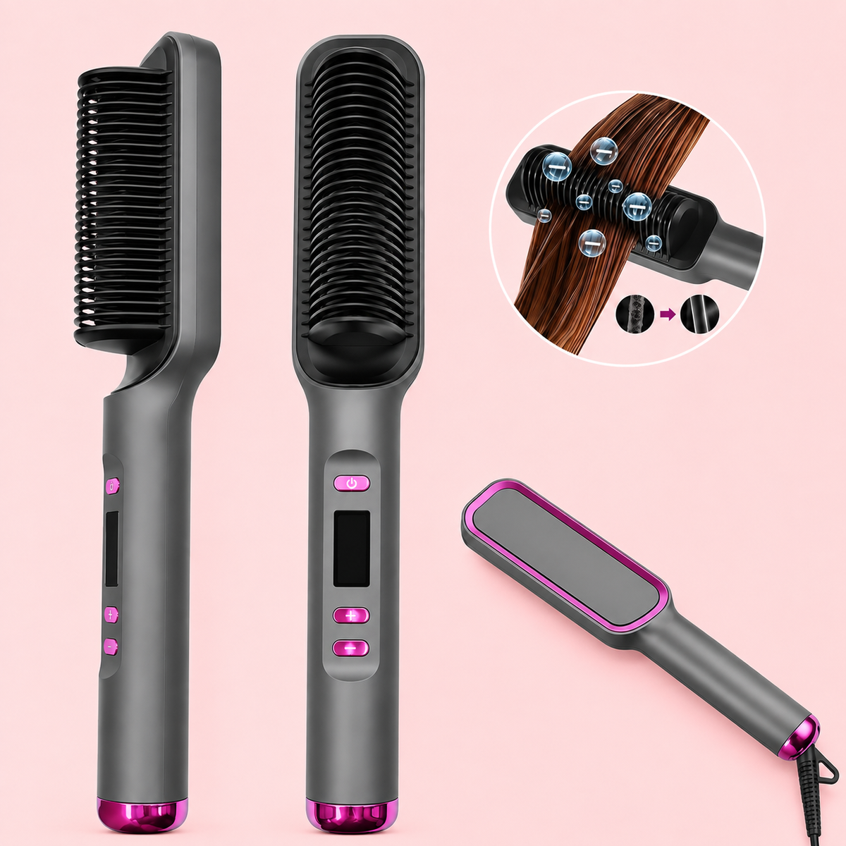 HeatComb Elite — Multi-Functional Thermostatic Straightening Comb
